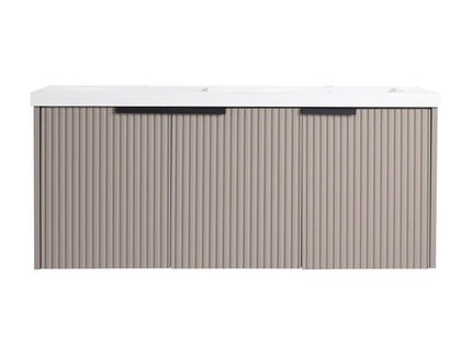 Contemporary Wall Mounted Bathroom Vanity With Resin Double Sink