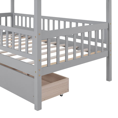 House Bed With 2 Drawers