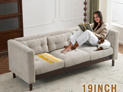 Upholstered Sofa Modern 3 Seater Sofa Couch With Tufted Design For Living Room