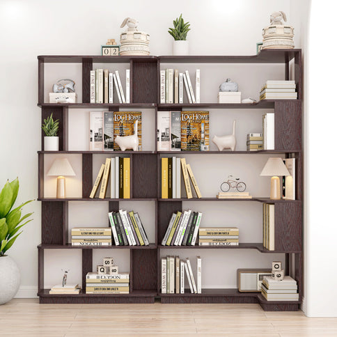 Modern 5 Tier Open Storage Bookcase