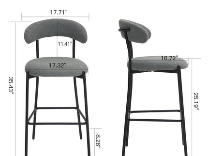 Counter Height Bar Stools With Powder Coating Base And Footrest