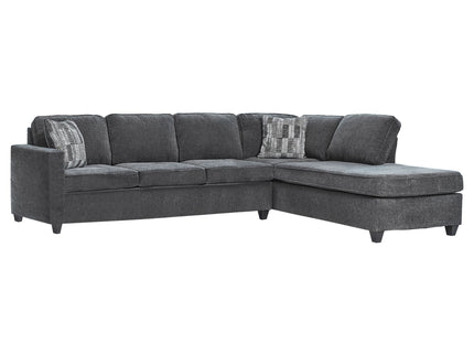 Johnston - Cushion Back Sectional With Pillows Elegant Upholstered Seating - Dark Gray