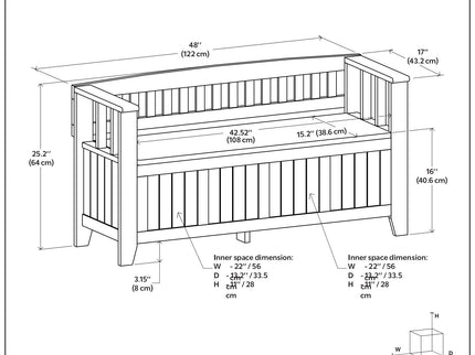 Acadian - Entryway Storage Bench, Handcrafted