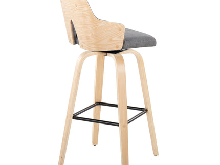 Stella - Contemporary Fixed Height Barstool With Swivel Square Footrest (Set of 2)