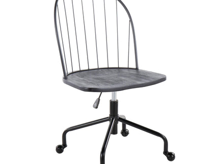 Riley - Farmhouse Adjustable High Back Office Chair - Black