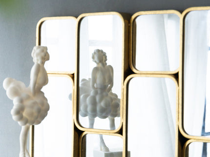 Mirror With en Metal Framed Decorative Rectangle Mirror For Bedroom Dressing Room, Hallway Or Living Spac - Gold