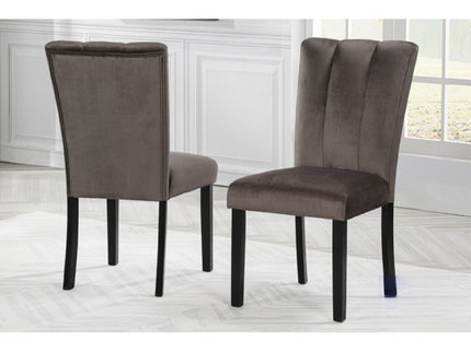 Dining Chairs With Pedestal Base (Set of 2) - Black / Brown