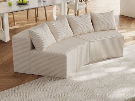 Curved Sectional Sofa With 4 Pillows, Modular Semi Circular Design
