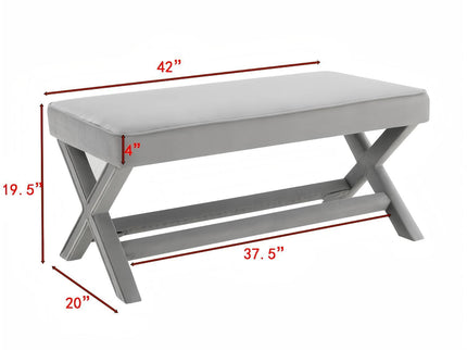 Comfort Double Bench Upholstered With X Crossed Legs