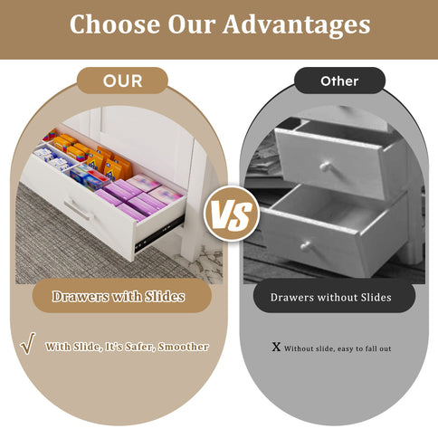 43" Bathroom Vanity, Multi Functional Cabinet - White