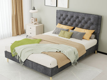 Upholstered Bed With Tufted Headboard