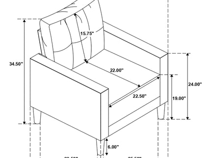 Harvey - Track Arm Tufted Sofa Set