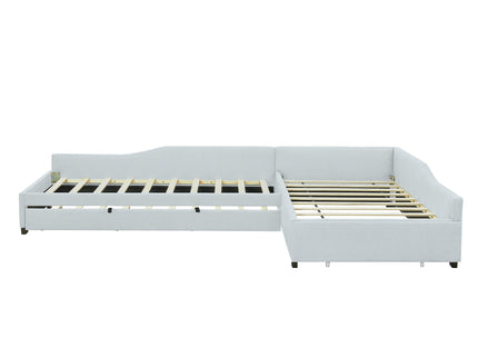 Upholstered Double Daybed With Trundle And Drawer