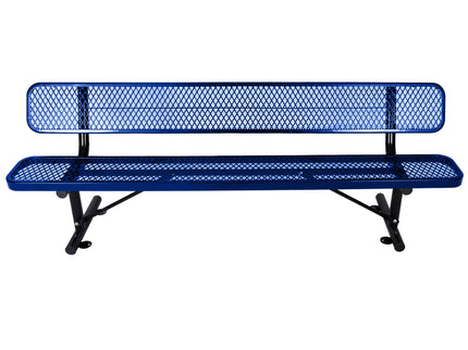 6' Outdoor Steel Bench With Backrest
