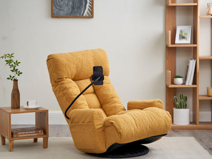 Adjustable Swivel Lounge Chair With 360 Degree Rotating Seat And Headrest Support