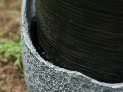 Indoor Outdoor Water Fountain, Unique Broken Urn Fountain Chic Dynamic Modern Design With Light For Garden