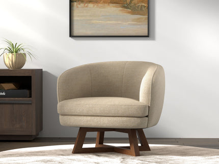 Swivel Accent Chair With Sculptural Base