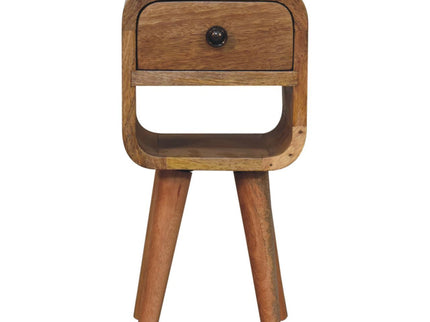 Mini California Curved Nightstand Wth Lower Slot