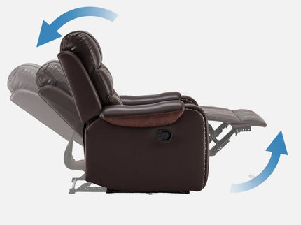 Heated Massage Recliner With Remote Control - Brown