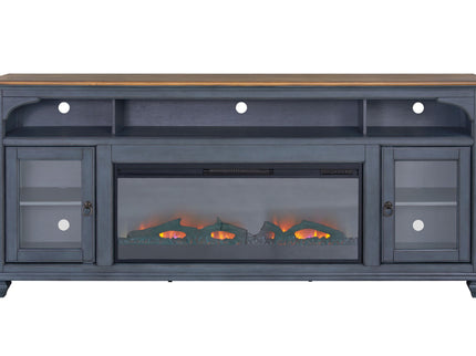 Fireplace TV Stand For TVs Up To 95" - Blue