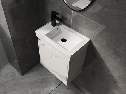 Modern Bathroom Vanity With Ceramic Basin, Wall Mounted Floating Sink Combo, Storage Cabinet