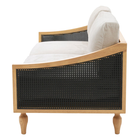 3 Seater Sofa With Rattan Armrests