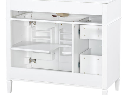 Bathroom Vanity With Sink, 3 Drawers & 2 Soft-Close Doors