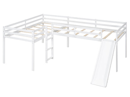 L Shaped Loft Bed With Ladder And Slide