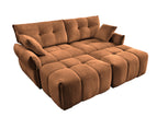 Orange / 3 Pc. 2 Seater Sectional, 2 Ottomans