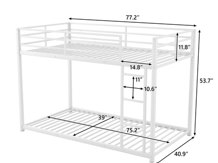 Metal Bunk Bed, Low Bunk Bed With Ladder
