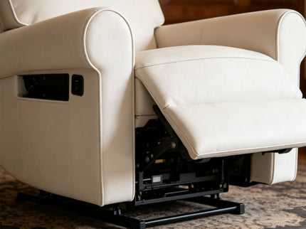 Manual Button Armchair Sofa With 360 Degree Rotation - White