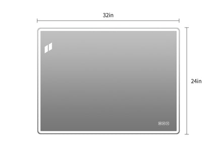 24" X 32" Rectangular Front Lighted And Backlit LED Bathroom Mirror With Anti Fog - Clear