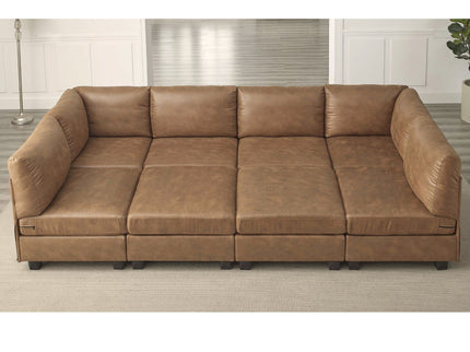Modular Sectional, Customizable Layout, Removable Cushions - Brown