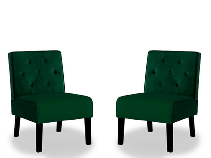 Reese - Living Room Armless Button Tufted Pattern Accent Chair (Set of 2)