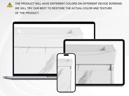 Modern Bathroom Vanity With Ceramic Basin, Wall Mounted Floating Sink Combo, Storage Cabinet