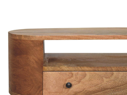 Modern Mini Rounded Entertainment Unit - Oak
