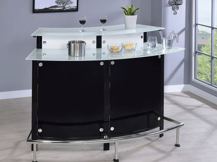 Keystone - Home Bar With Stemware & Wine Storage - Black