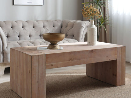 Modern Farmhouse Living Room Block Leg Coffee Table