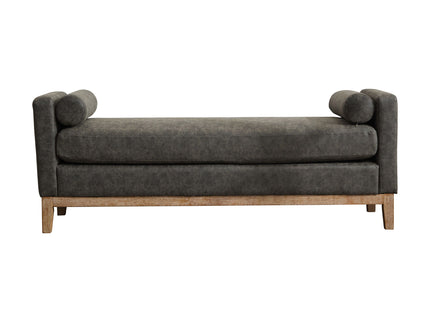 Upholstered End Of Bed Bench With Arms & 2 Bolsters For Bedroom