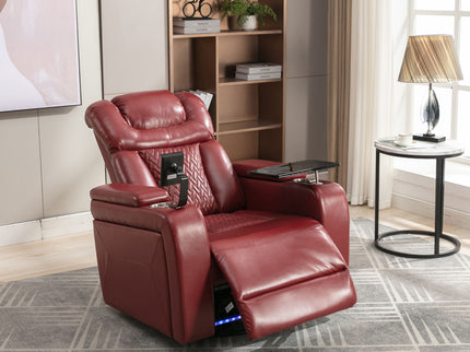 270 Degree Swivel Power Recliner With Tray Table, Phone Holder, Cup Holder, USB Port