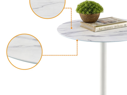 Circa - 17.5" End Table With Marble Textured Top