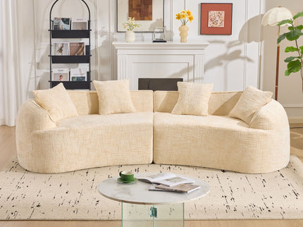 Curved Compressed Sofa, Nordic-Style Design For Living Room