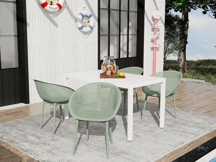4 Pack Lounge Chair Set With Long Table