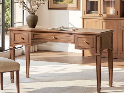 Dauphin - 3 Drawer Executive Desk - Brown