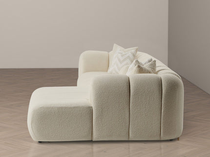Beatrice - Modern Tufted Right Sectional Sofa - Ivory