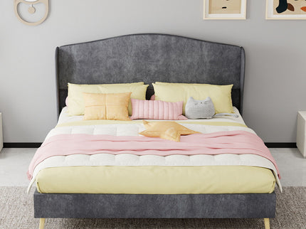 Upholstered Bed, Tufted Headboard, Comfortable Sleep