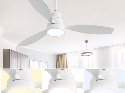 Ceiling Fan With Reversible DC Motor, LED Light, Solid Blades, Remote Control