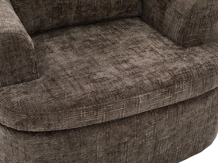 Modern Swivel Barrel Chair With Dual-Layer Cushion