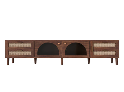 TV Stand With App-Controlled LED Lights, 2 Drawers & Door Storage