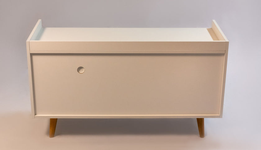 TV Stand For TVs Up To 45" With Open Storage Shelf, Cable Management, 1 Door And 1 Drawer